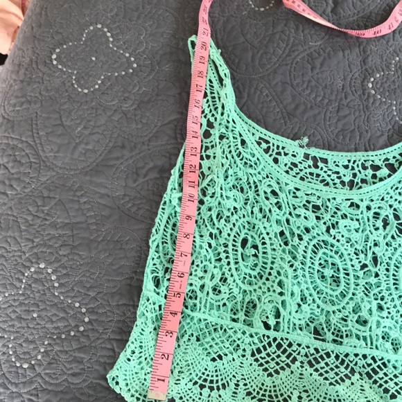 Lace tank top Aqua - Picture 3 of 4